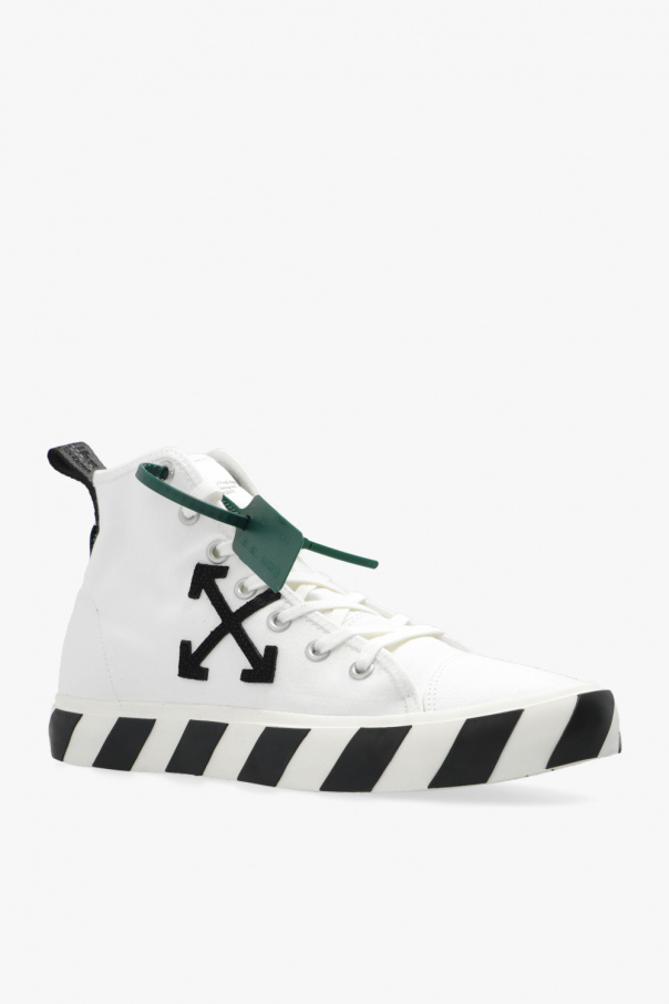 【Off White】MID TOP VULCANIZED CANVAS ★関税送料込み Off-White , Mid Top Vulcanized Canvas Sneakers in White
